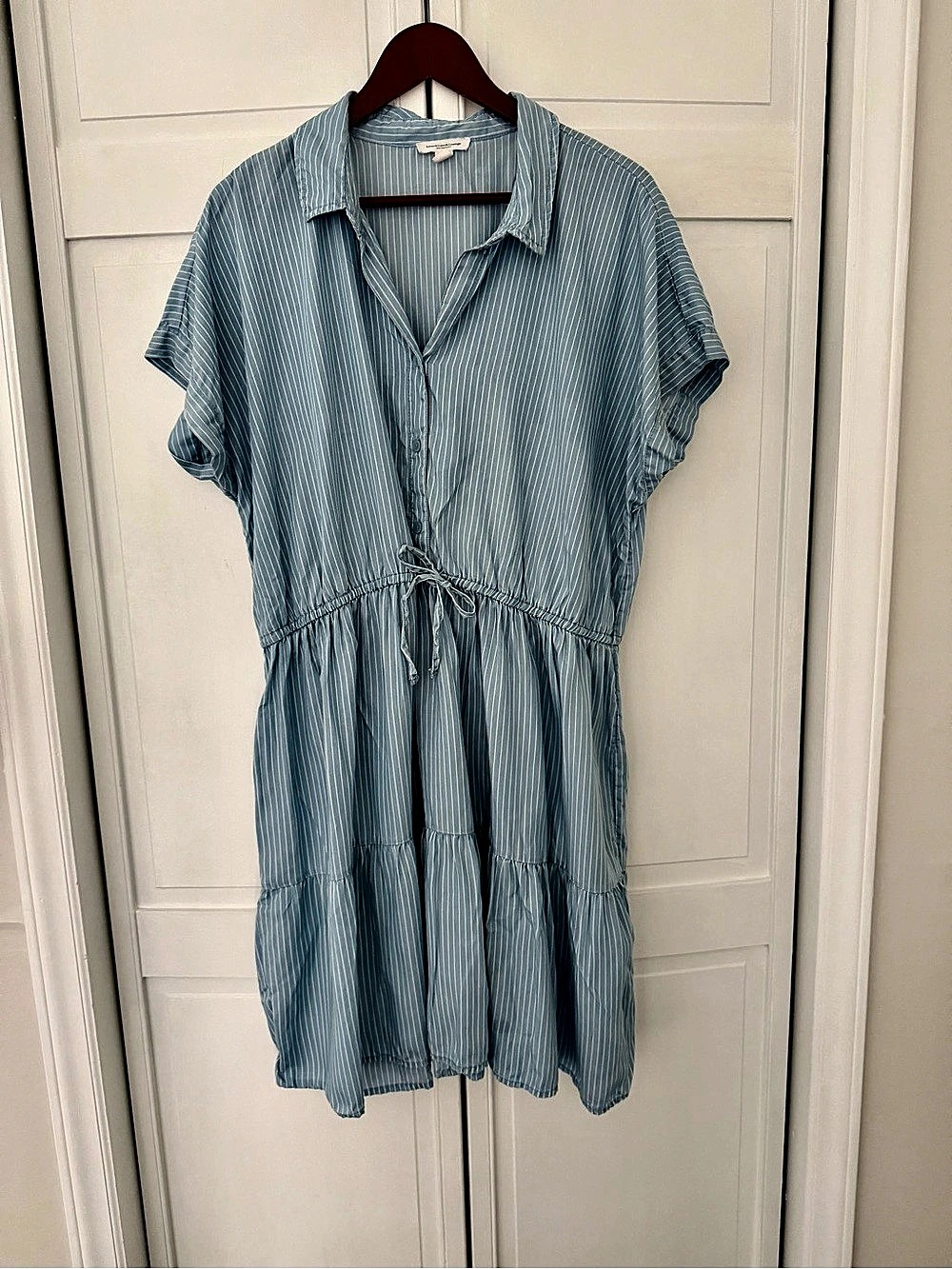 BeachLunchLounge Striped Lyocell Midi Dress Size XL (16)